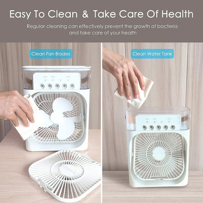 Portable Air Cooler Fan with 7-Color Light – Personal AC Fan